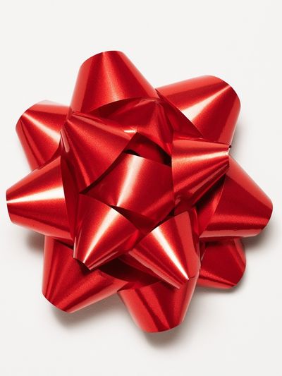 Red Gift Bow Minimalist Print.