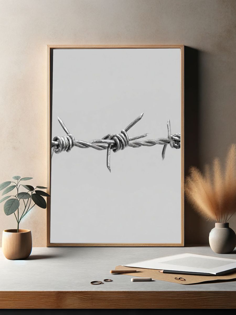 Barbed Wire Minimalist Print. — room view 2