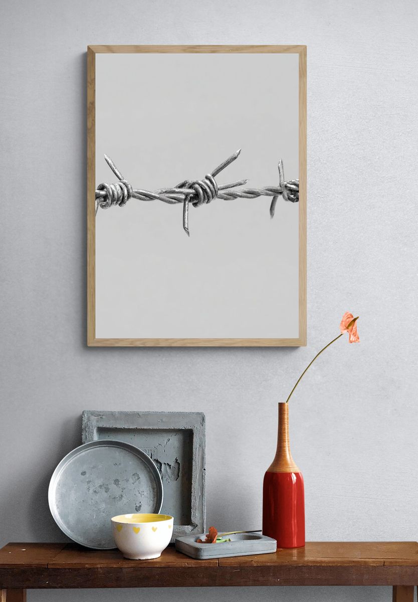 Barbed Wire Minimalist Print. — room view 3