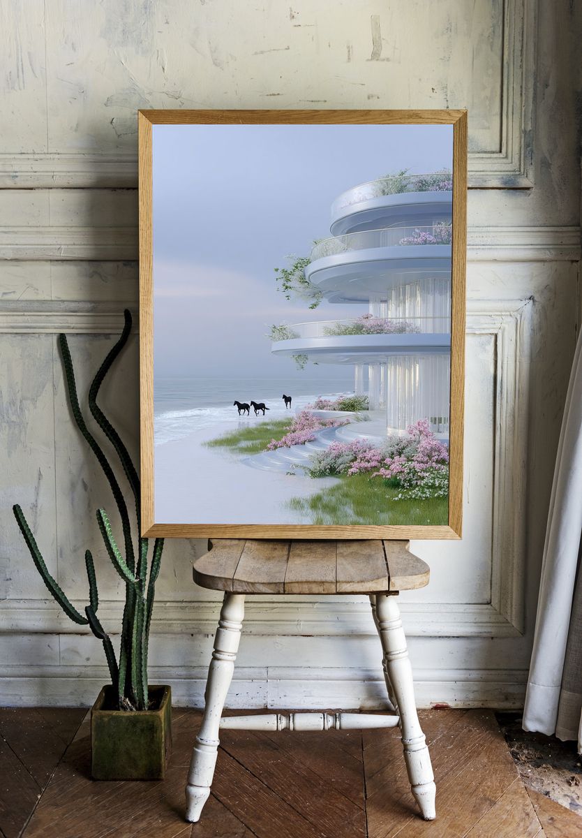 Modern Coastal Architecture Poster. — room view 1