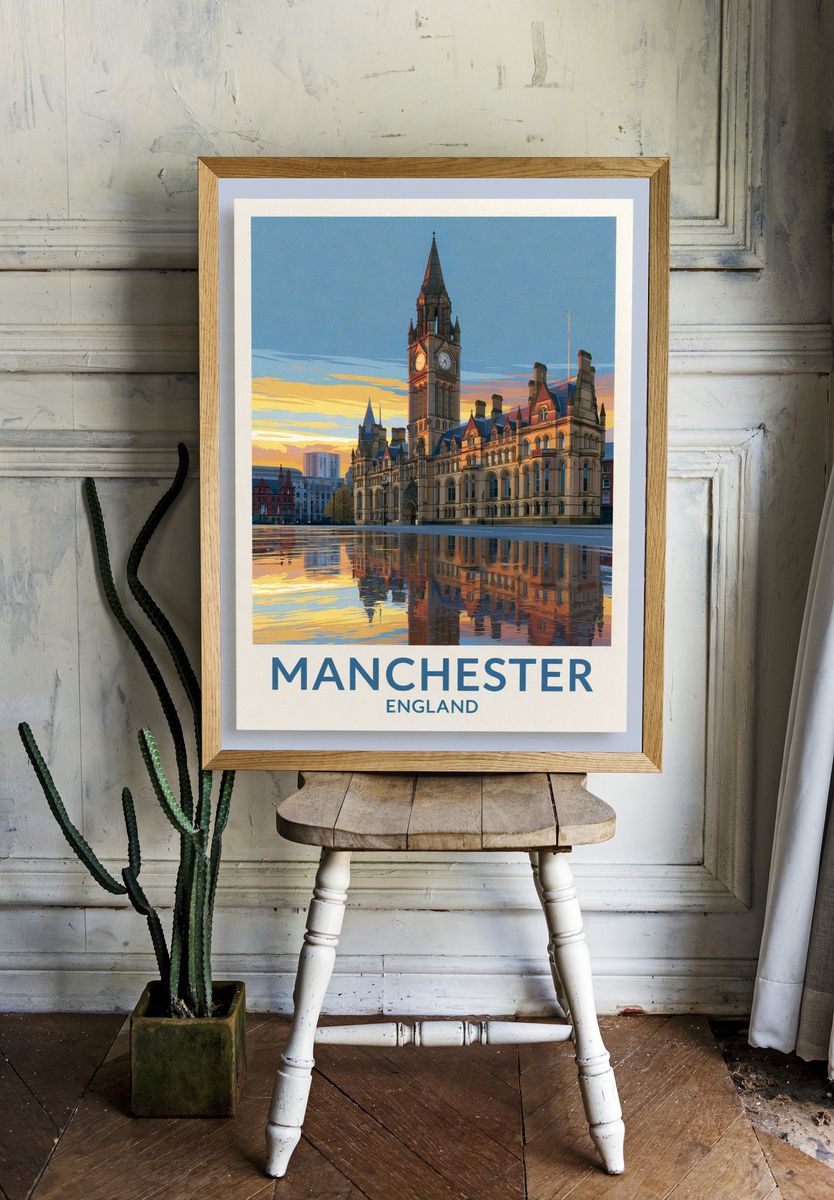 Manchester England Travel Poster. — room view 1