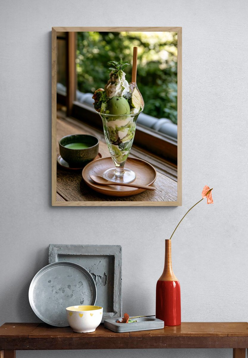 Matcha Parfait Photography Poster. — room view 3