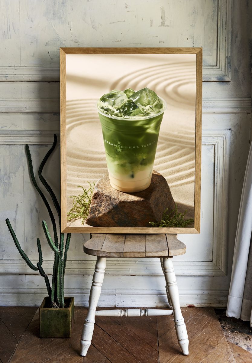 Matcha Iced Drink Photography Poster. room preview