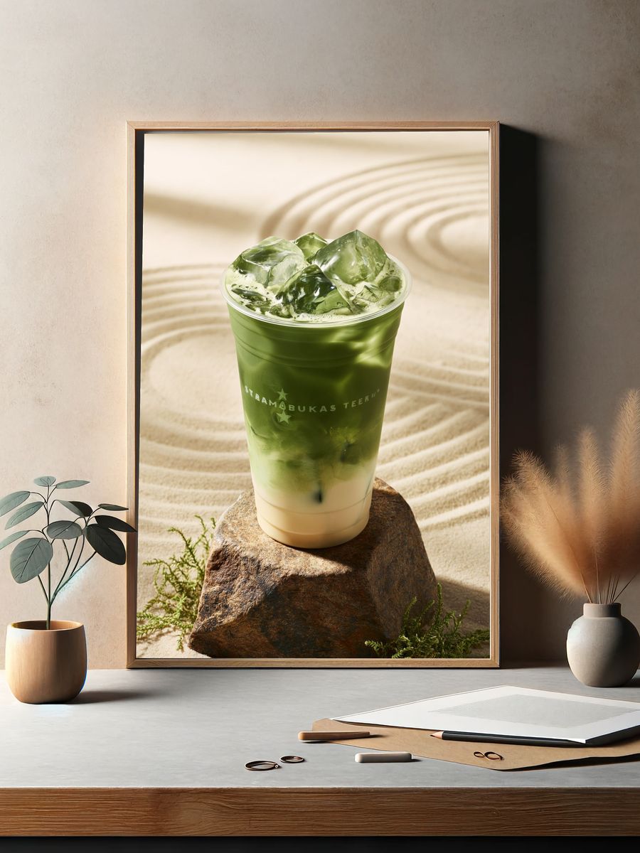 Matcha Iced Drink Photography Poster. — room view 2