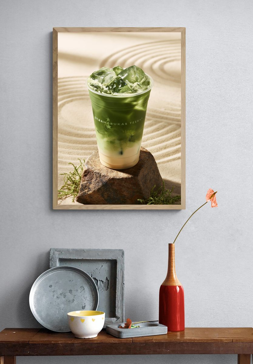 Matcha Iced Drink Photography Poster. — room view 3