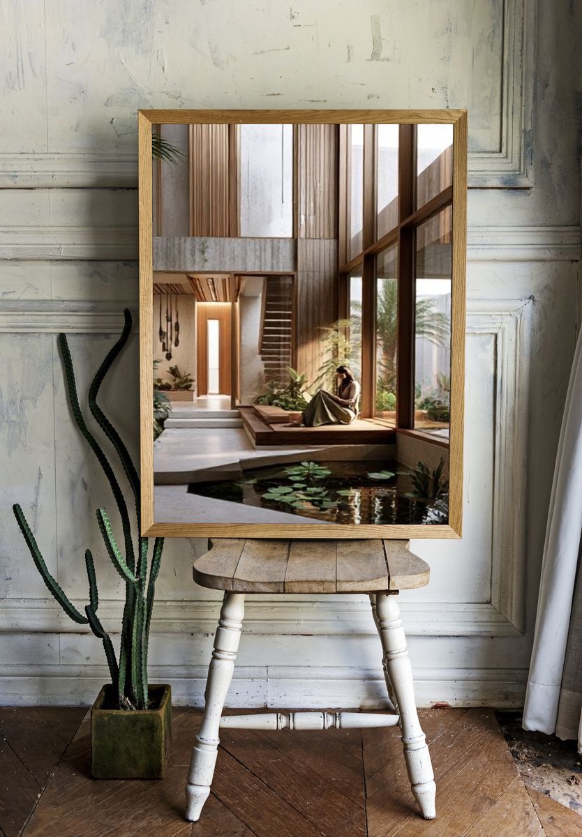 Modern Courtyard Interior Photography Poster. — room view 1