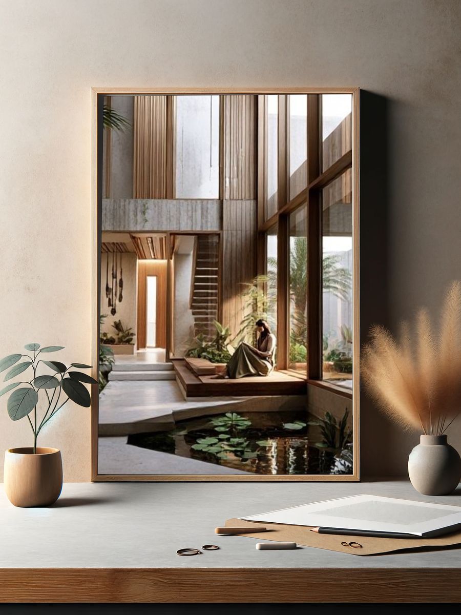 Modern Courtyard Interior Photography Poster. — room view 2