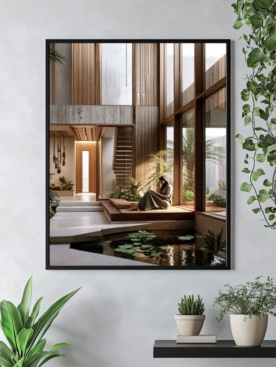 Modern Courtyard Interior Photography Poster. — room view 4