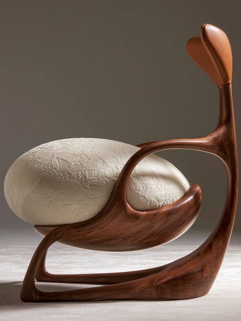 Sculptural Wooden Chair Poster. poster detail