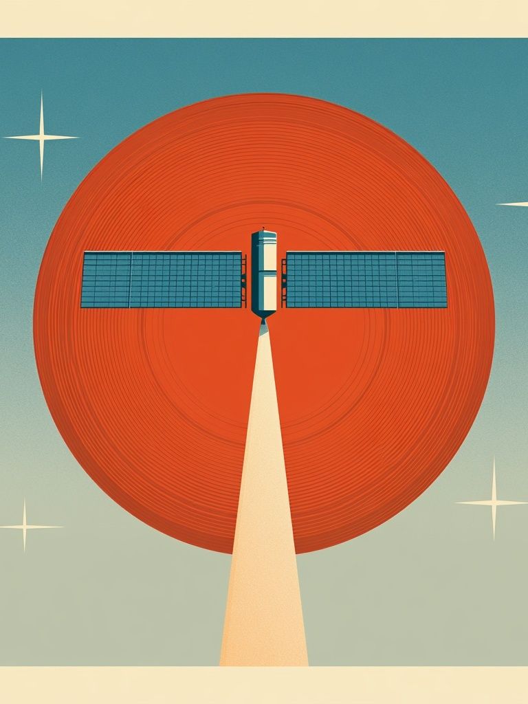Retro Satellite Mid-Century Modern Poster. poster — mid-century-modern art