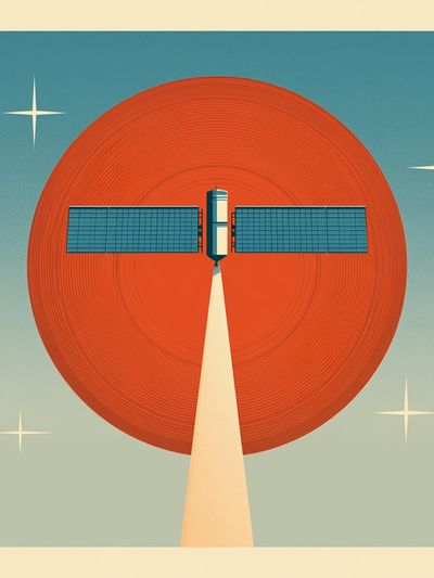 Retro Satellite Mid-Century Modern Poster. poster