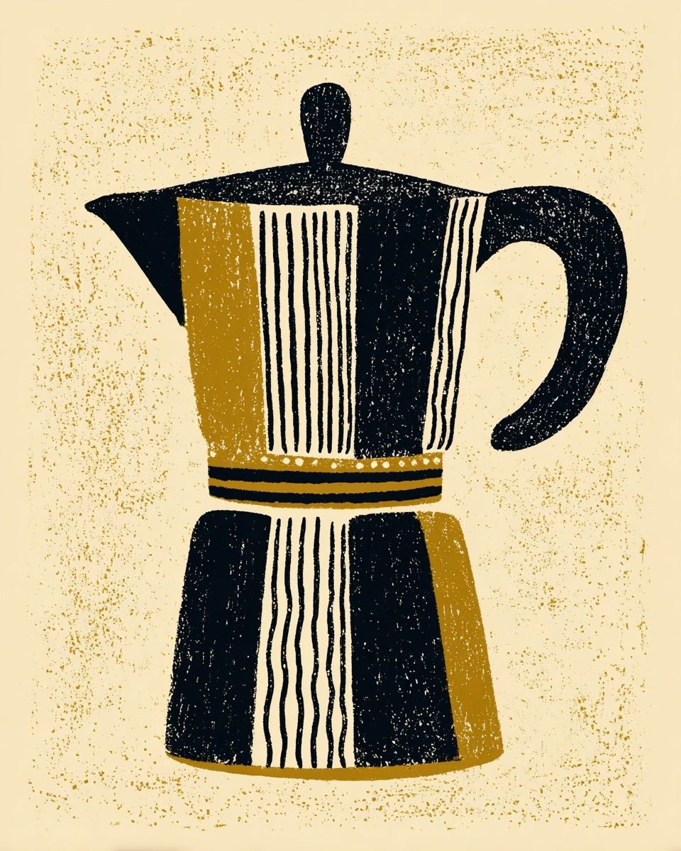 Moka Pot Mid-Century Poster.