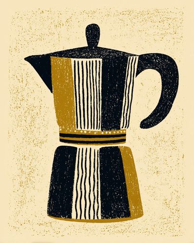 Moka Pot Mid-Century Poster. poster