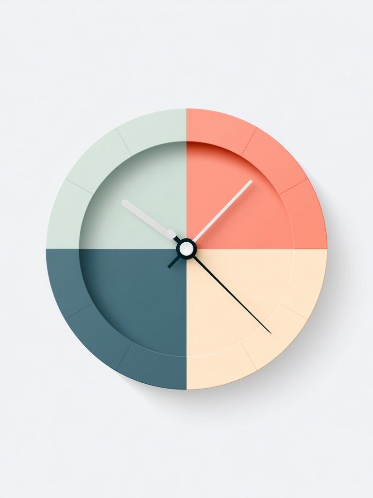 Pastel Geometric Wall Clock Print. poster detail