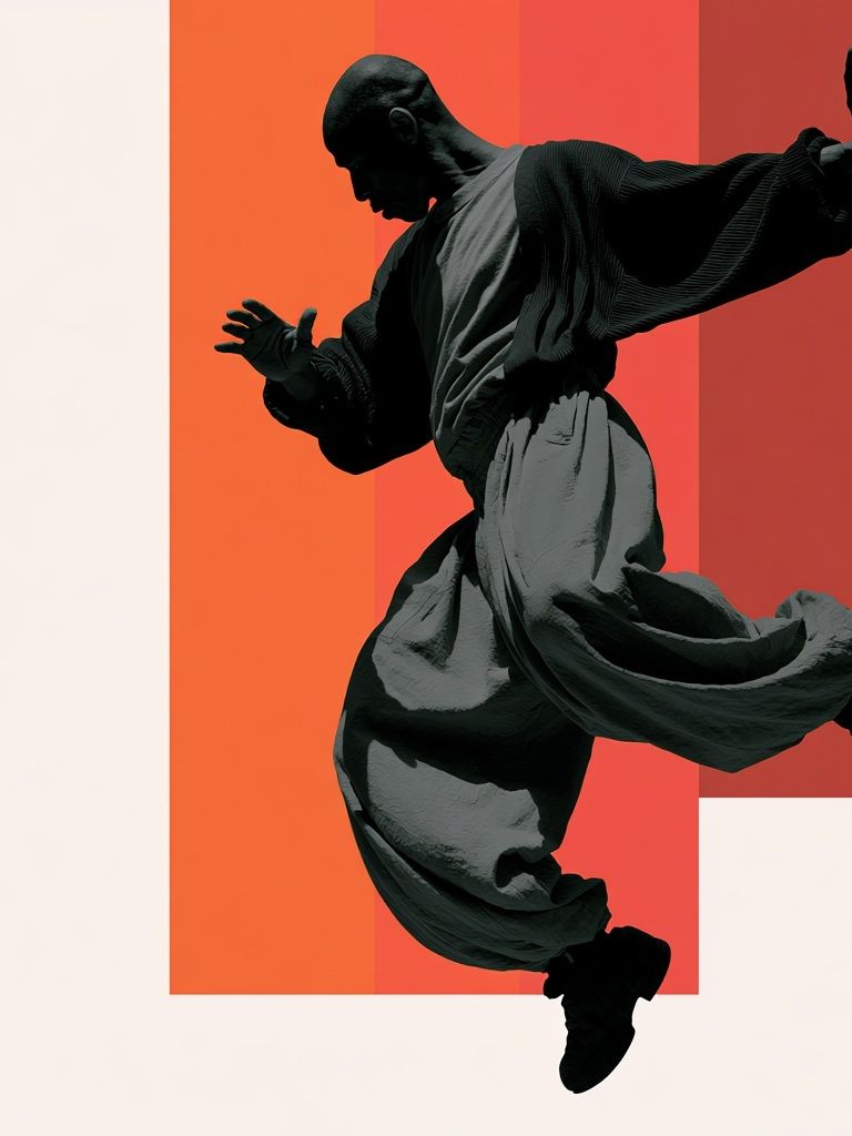 Dancing Silhouette Mid-Century Modern Poster. poster detail