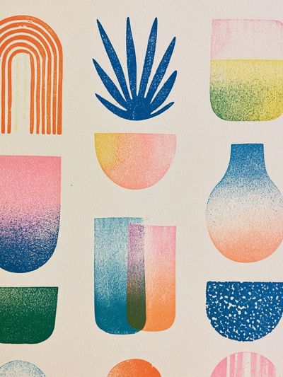 Retro Geometric Shapes Poster. poster