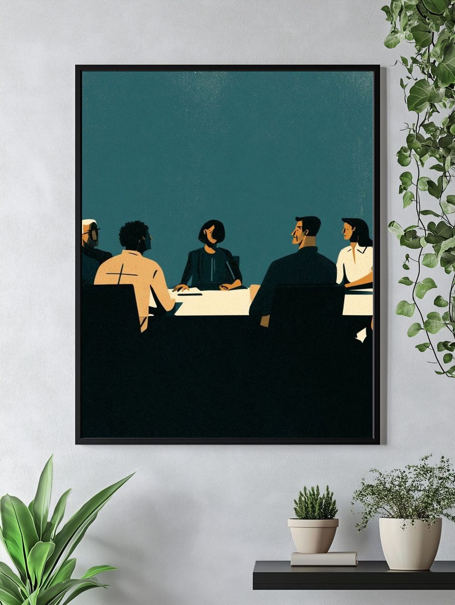 Mid-Century Dinner Party Poster. — room view 4