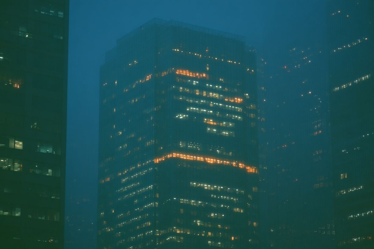 Misty Cityscape at Night — Photography Print. poster detail
