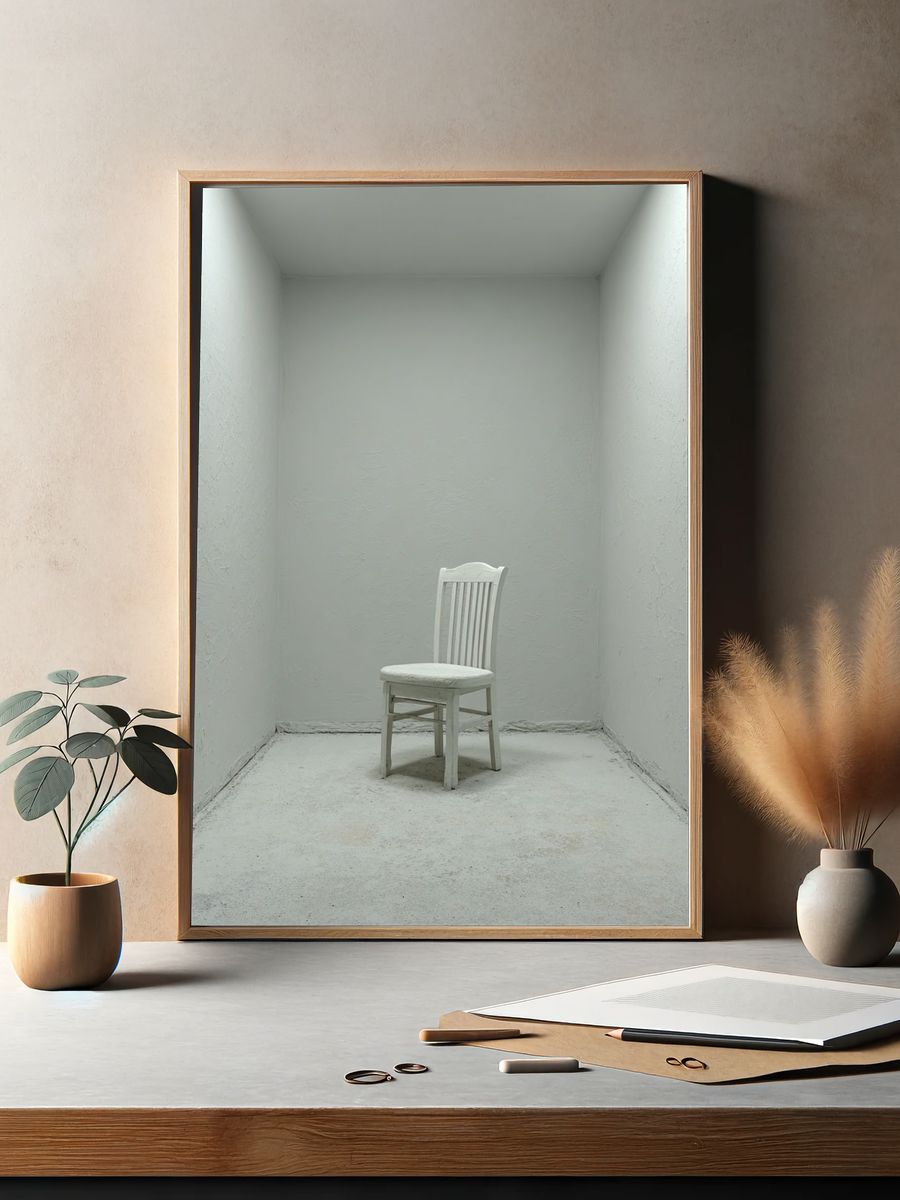 Solitary Chair — Minimalist Print. — room view 2