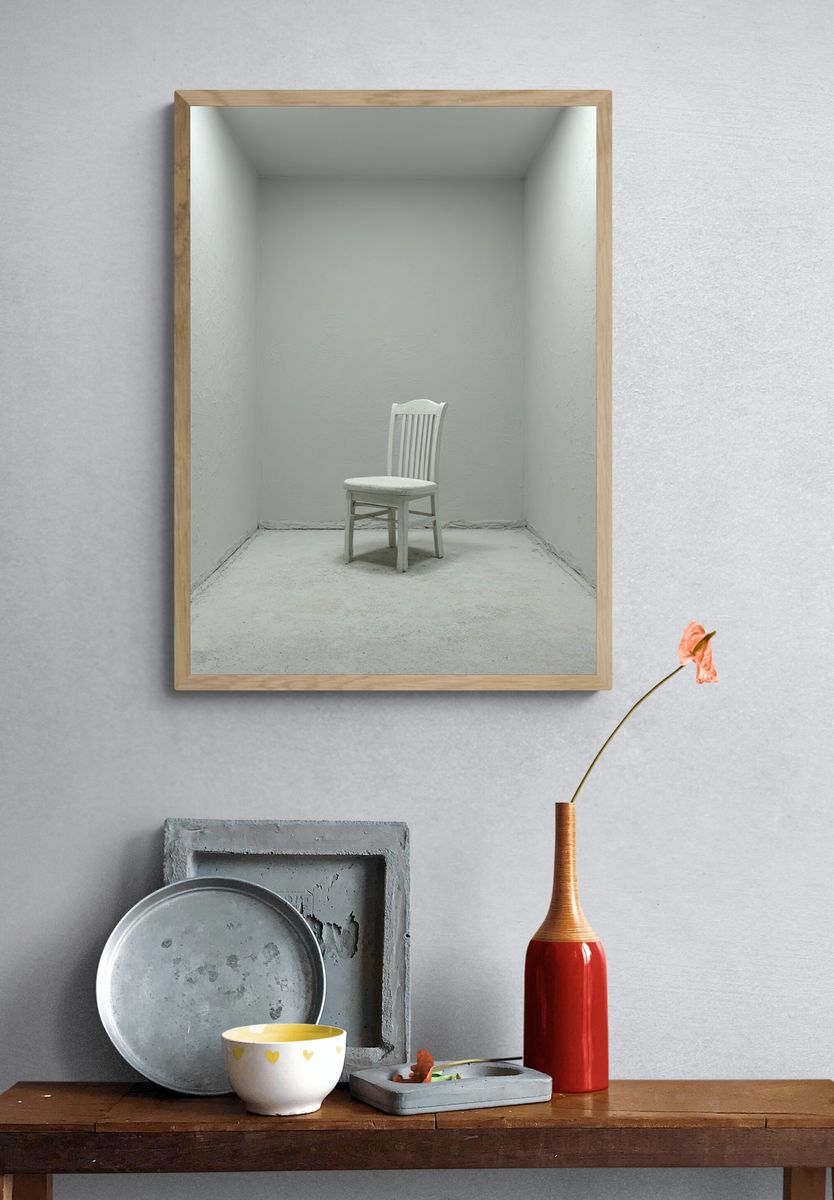 Solitary Chair — Minimalist Print. — room view 3