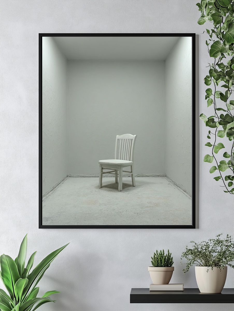 Solitary Chair — Minimalist Print. — room view 4