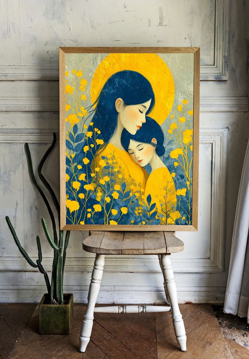 Mother and Child — Illustration Print. — room view 1