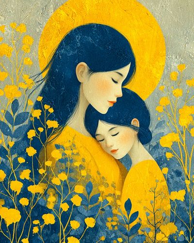 Mother and Child — Illustration Print. poster print