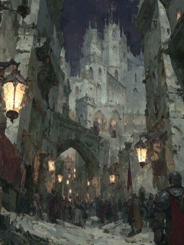 Medieval Cityscape — Fine Art Print. poster — fine-art art