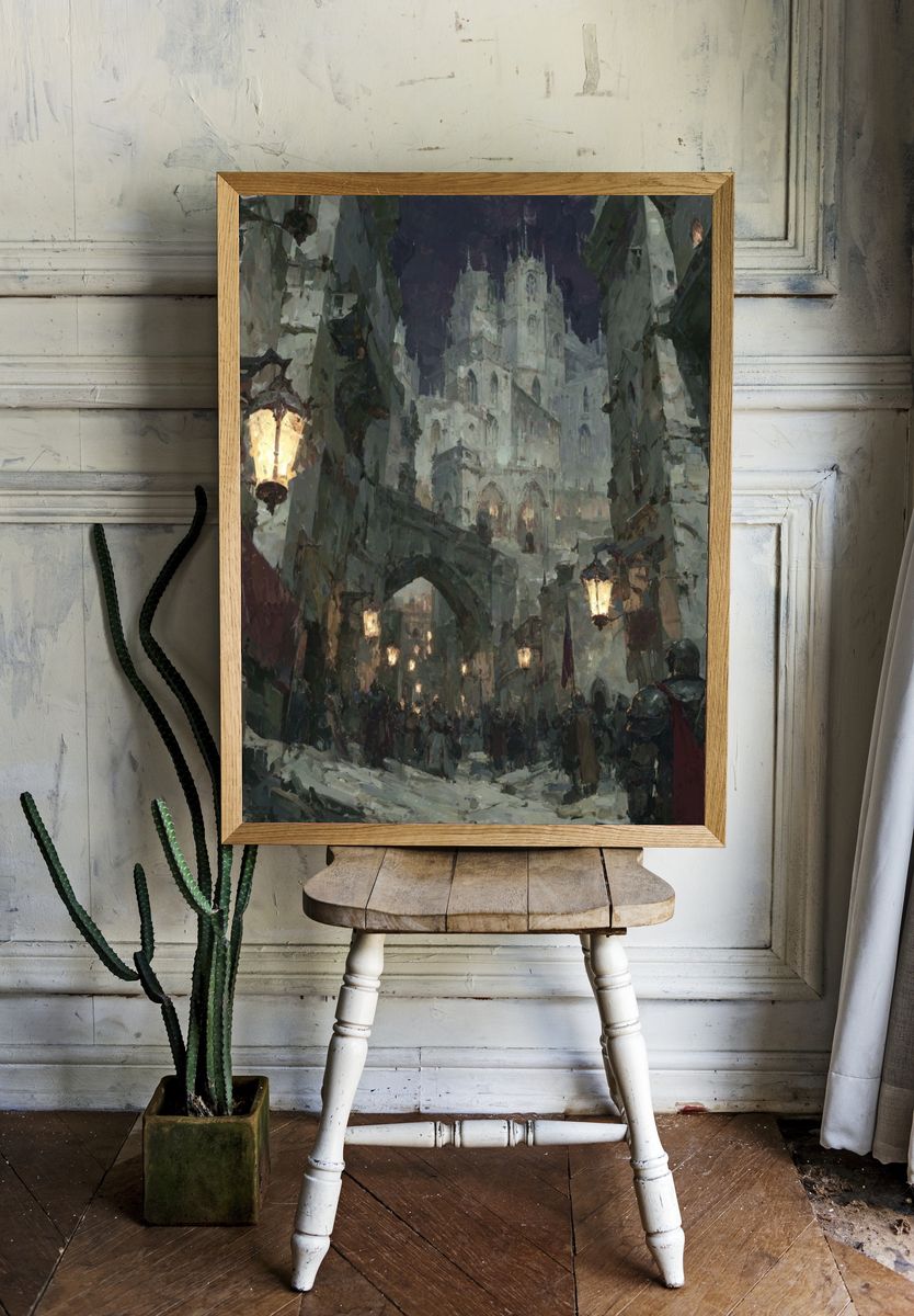 Medieval Cityscape — Fine Art Print room preview