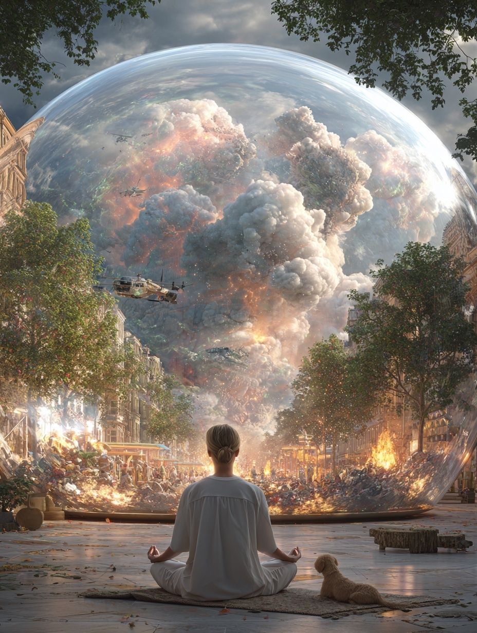 Meditation in a Chaotic World — Surrealism Print. poster detail