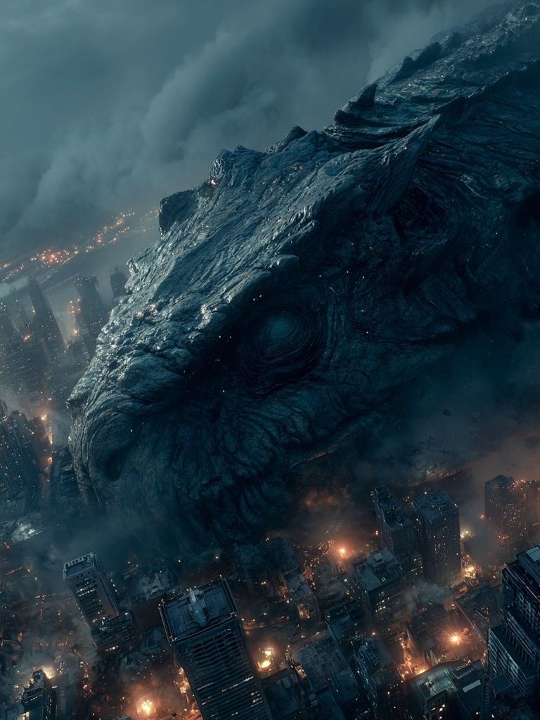 Giant Monster in Cityscape — Sci-Fi Print. poster detail