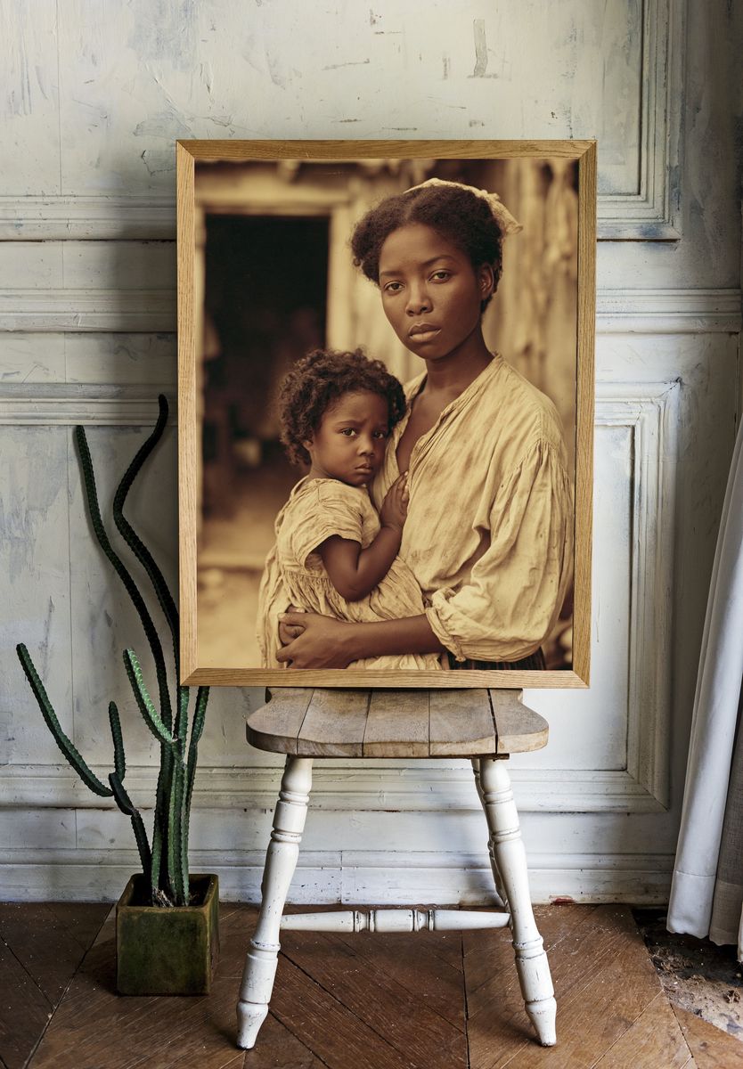 Mother and Child Portrait Print. — room view 1