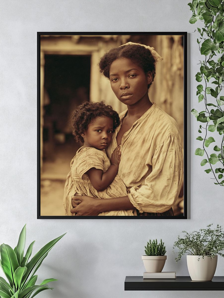 Mother and Child Portrait Print. — room view 4
