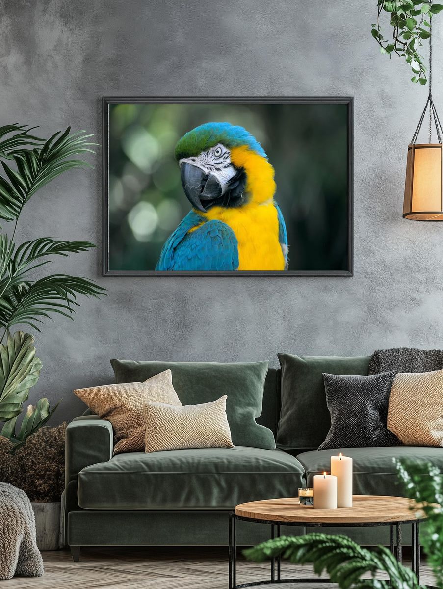 Macaw Parrot Portrait Poster. — room view 4