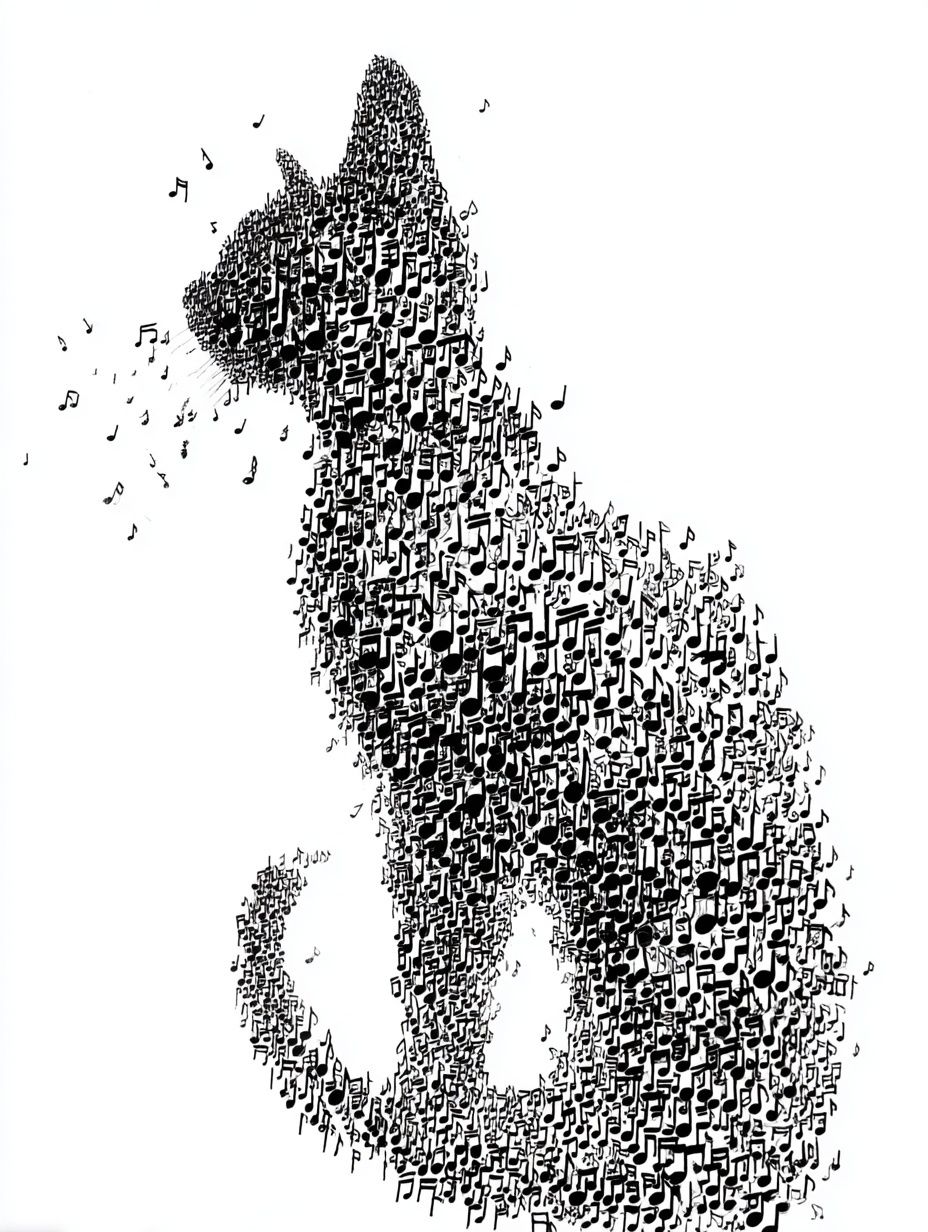 Musical Cat — Illustration Print. poster — illustration art