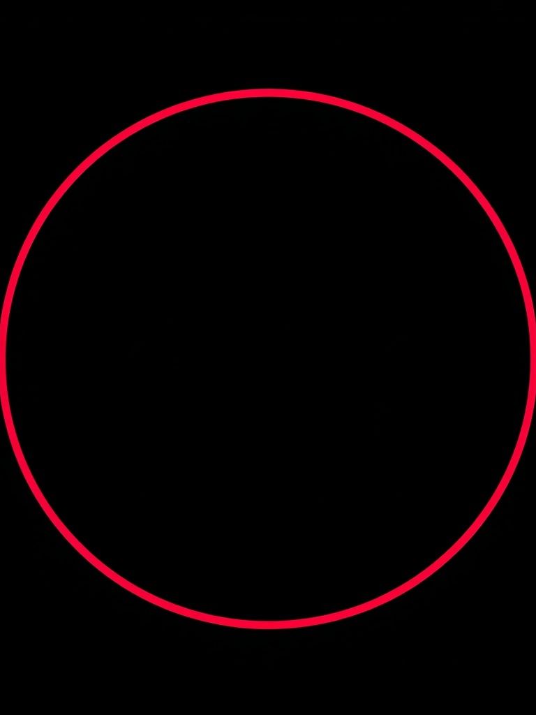 Red Circle on Black Background — Minimalist Print. poster — minimalist art