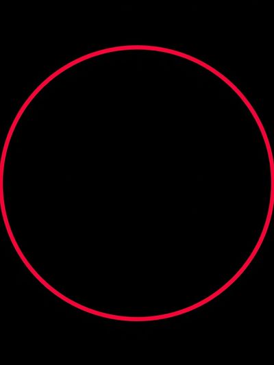 Red Circle on Black Background — Minimalist Print