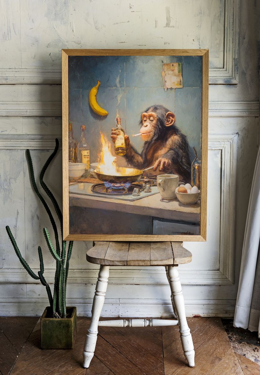Monkey Chef — Funny Print. room preview
