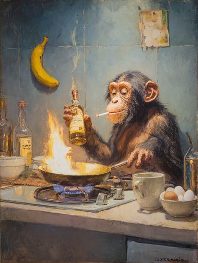 Monkey Chef — Funny Print.
