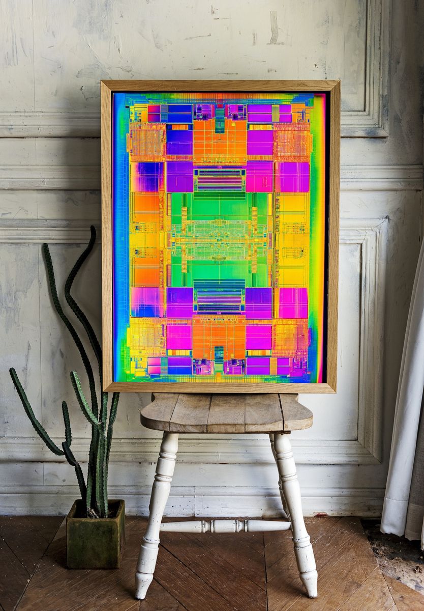 Colorful Microchip Design Poster room preview