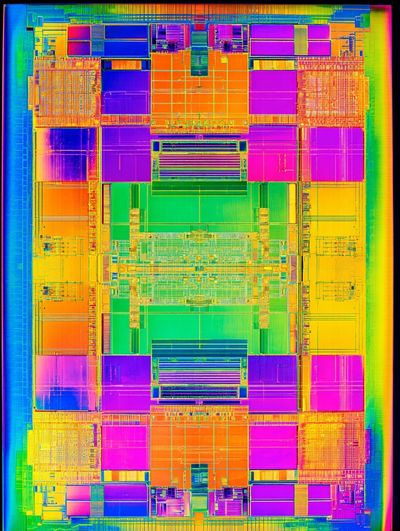 Colorful Microchip Design Poster. poster print