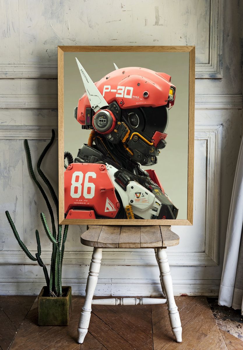 Mecha Pilot Portrait Print. — room view 1