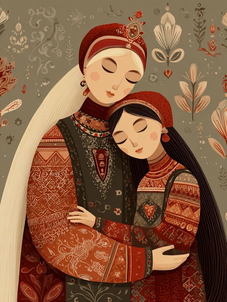 Mother and Daughter — Illustration Print. poster detail