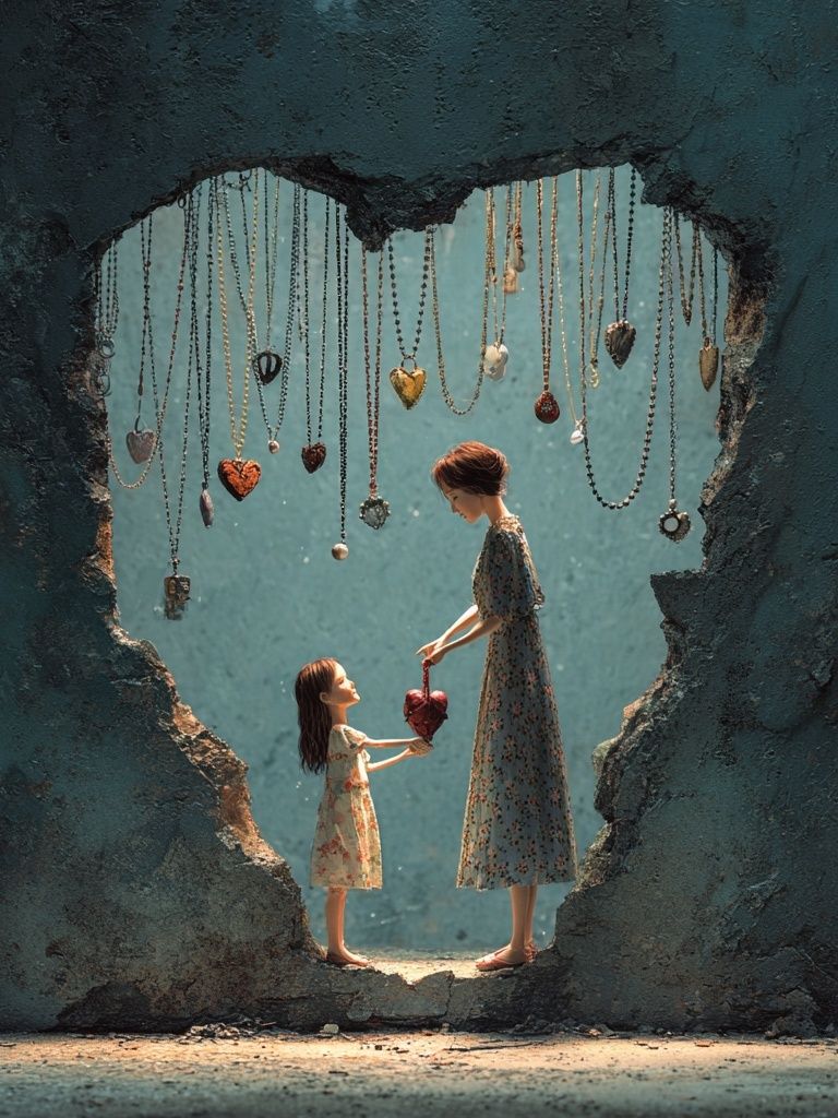 Mother and Daughter Heart Connection Poster. poster — love-romantic art