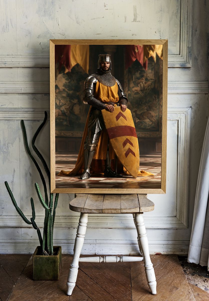 Medieval Knight Portrait Print. — room view 1
