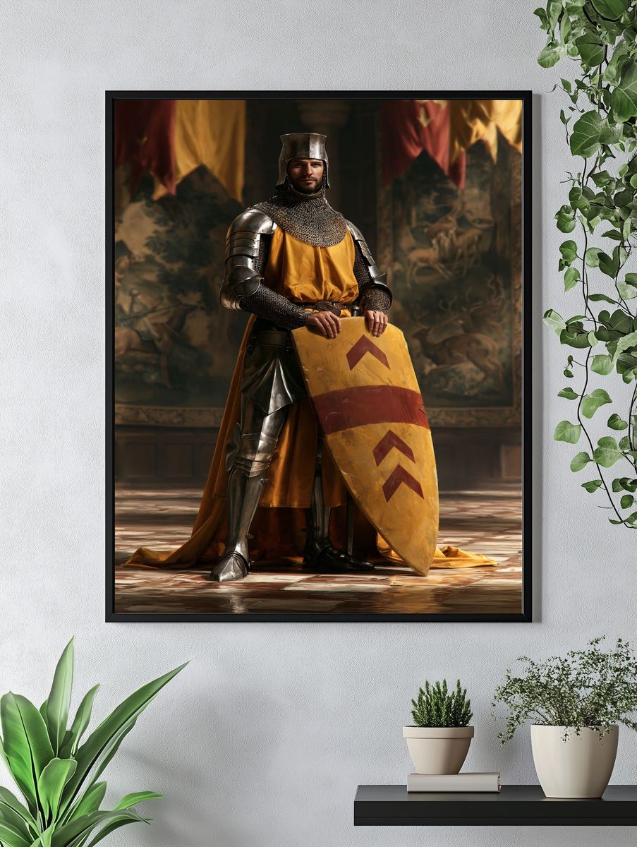 Medieval Knight Portrait Print. — room view 4