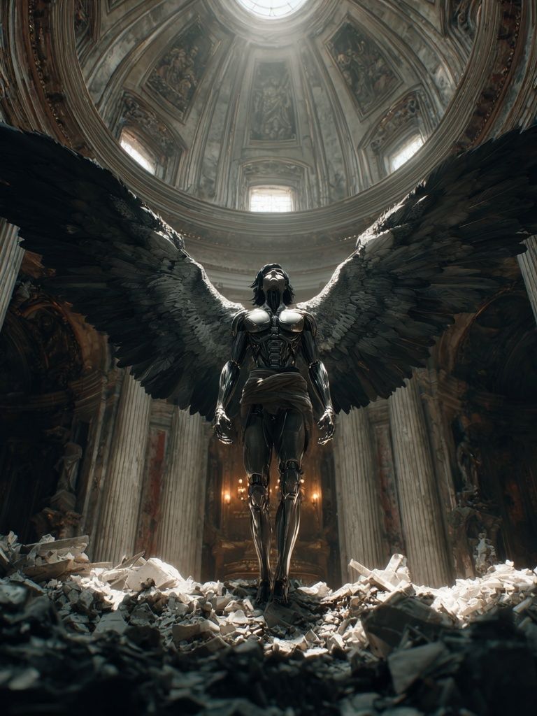 Mechanical Angel — Surreal Art Print. poster detail