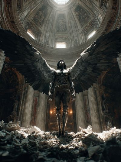Mechanical Angel — Surreal Art Print. poster print
