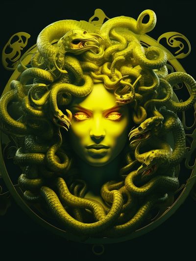 Medusa Serpent Portrait Poster. poster