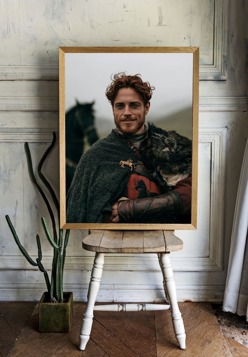 Medieval Warrior Portrait Print. — room view 1